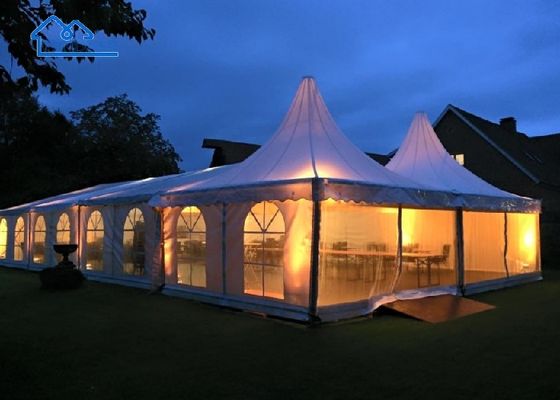 kaufen Elegante Party-Festzelte für den Hinterhof. Hartgepresste, doppelschichtige Dachüberdachungsstruktur aus Aluminium Online-Herstellung