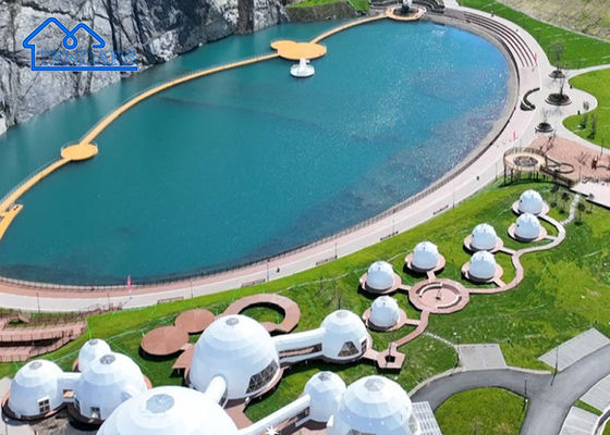 kaufen Feuerdichte Geodäsische Kuppel kundenspezifisches Hotelzelt Luxus Glamping Gastfamilie Unterkunft Online-Herstellung