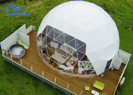 kaufen 6m Dia Glamping Hotelzelt Holzrahmen Isoliert PVDF Beschichtet für Safari Camps Online-Herstellung