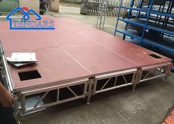 kaufen Portable Easy Assemble Aluminium Bühnenträger Mobilveranstaltung Sperrholz Bühne Verstellbare Bühnenplattform online manufacture