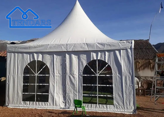 kaufen 5x5 Meter Garten Pagode Zelt, Aluminiumrahmen-PVC Pagode Zelt für Hochzeitsfeier im Freien Online-Herstellung