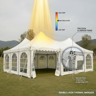 kaufen Hochzeitsfeier im Pagoda-Stil Markierte Zelte A-Rahmen Wasserdicht Hochspitze Außenempfangsdachstruktur Online-Herstellung