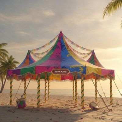 kaufen Brasilianischer Karneval, lateinamerikanisches Festival, Festzelt, leuchtende Farben, Samba-Veranstaltung, südamerikanische Feier, Baldachin-Struktur Online-Herstellung