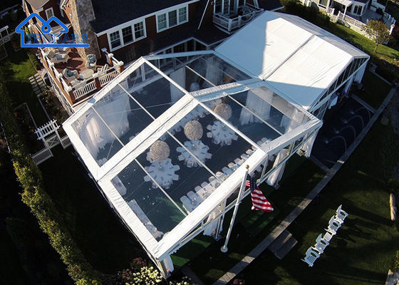 Großes transparentes Marquee-Zelt Hochzeitszeremonie im Freien Hochzeitszelt Veranstaltungshütte wasserdicht