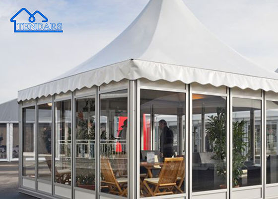 Hot Outdoor Tent Pop, Dauerhafte Feier Pagoda Zelt mit Glaswand Outdoor Handelsstruktur