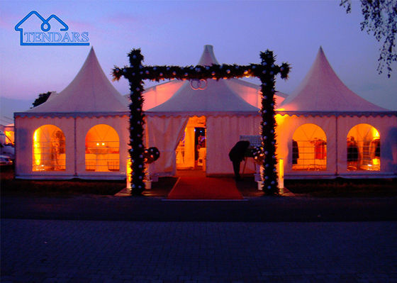 Wasserdicht, feuerdicht Hochzeitszelt Pagode weißes Leinwandzelt für Outdoor-Party, Veranstaltung, Hochzeit etc.
