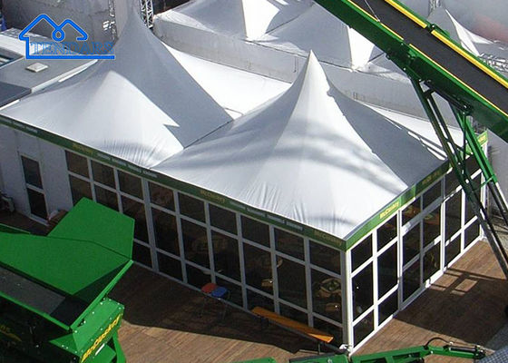 Hochwertiges Aluminium Winddicht Feuerdicht Außenglas Hochspitzenwand Pagode Zelt