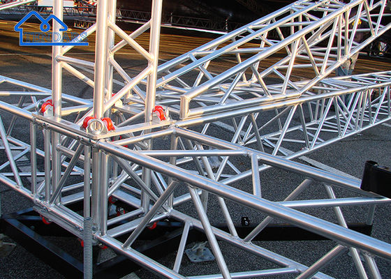 Silberne Konzertbühnenleuchten mit quadratischem Dreieck, Kreisform, Aluminiumlegierung