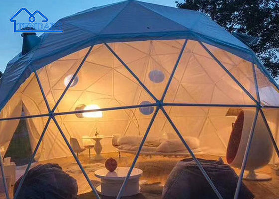 Weiß-Grün Glamping Hotelzelt, Geodätische Kuppelzelt Wasserdichtes Öko-Zelt Preis