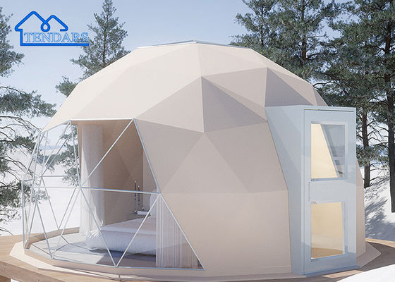 Four Season Glamping-Hotelzelt mit 8 m Durchmesser, verzinkter Stahlrahmen, wasserdichtes Gewebe für Strandurlaube