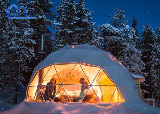 Aluminiumrahmen Glamping Geodäsische Kuppelzelt für Reisen im Freien Dach Oberzelt Glamping