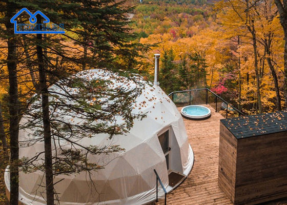 6061/T6 Aluminiumrahmen 5m Dia Glamping Hotelzelt PVC Leinwand Doppelschicht für Eco Lodges