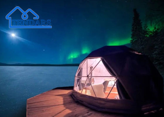Outdoor 8m Familiencamping Glamping Zelt Kuppel mit Bad, Resort Camping Zelte für 2-4 Personen