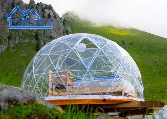 Bubble House mit Stahlrahmen Esszimmer im Freien, 16 Fuß runder Trampolin, aufblasbarer Kuppel Glamping Zelt zum Verkauf