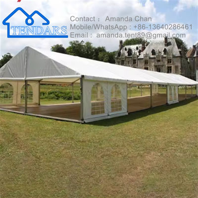 Neues kommerzielles Outdoor-Überdachungszelt aus weißem Stoff mit Aluminiumrahmen aus PVC-Gewebe und Fenstern, Festzelt für Veranstaltungen im Freien