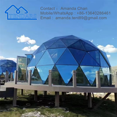 UV-beständige geodätische gewerbliche Kuppel, durchsichtiges Dach, Glas-Igloo-Zelt für Glamping und Hotel Resort