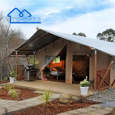 Fabrik Beige Safari Glamping Leinwand Lodge Zelt mit Bad Modul