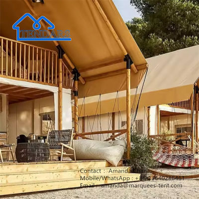 Luxuriöses, starkes Holzgewebe, Glamping-Safari-Zelt für Familien
