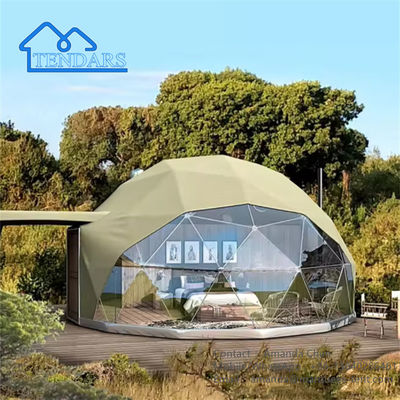 Luxus-Zelt mit Badezimmer durchsichtiges Glas Geodäsische Kuppelzelt geeignet zum Campen
