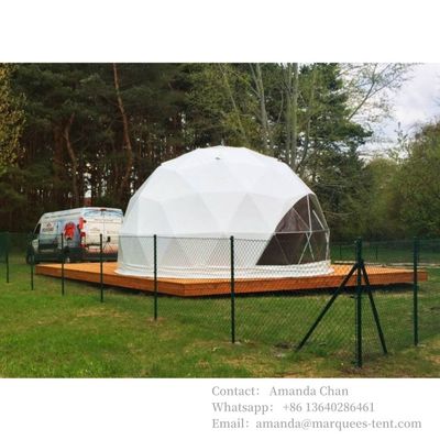 Akzeptieren Sie angepasstes Logo Hotel Dome House Glamping Geodäsische Kuppelzelt mit PVC-Dachabdeckung