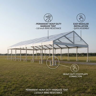 20x35m Holzfußboden-System L-Serie Clear Span Marquee Party Zelt Kassette Holzfußboden Geburtstagsfeier