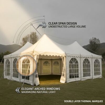 18x25m Oval Shape M Series Clear Span A-Frame Marquee Party Tent Waterproof Elegant Oval Design New Year Eve Party