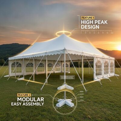 30x40m Holzfußboden System S-Serie Clear Span Marquee Party Zelt Kassette Holzfußboden Geburtstagsfeier
