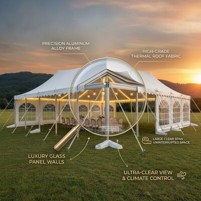 24x45m ABS Solid Wall M Series Clear Span Marquee Party Tent Abs Hard Wall Panels Corporate Gala Dinner