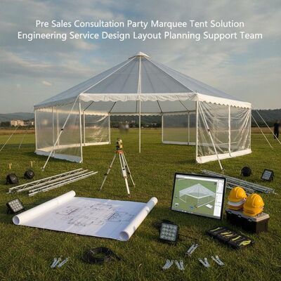 Pre Sales Consultation Party Marquee Tent Solution Engineering Service Site Survey Design Layout Planning Support Team