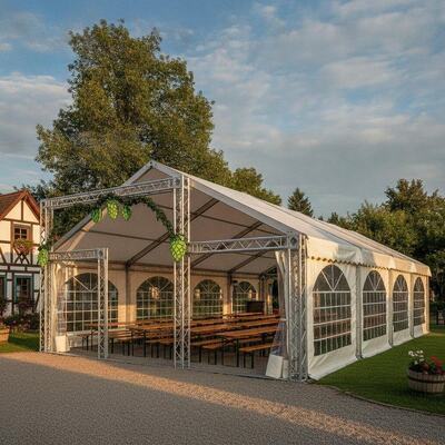 Moduläres CNC-Präzisionsfest Marquee Zelt Aluminiumrahmen B1 Brandgeschützte deutsche Biergarten Veranstaltung Pavillon Struktur