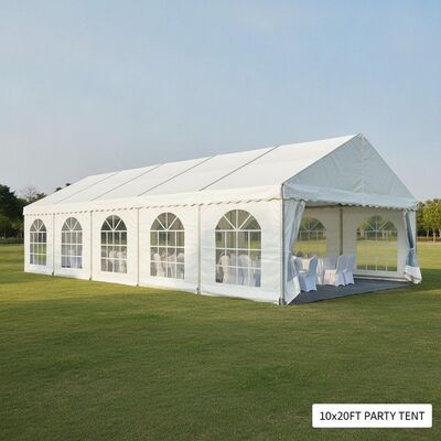 10 x 20 Fuß robustes PVC-Party-Festzelt mit Rahmen aus Aluminiumlegierung, wasserdicht, UV-beständig, Überdachung für den Außenbereich