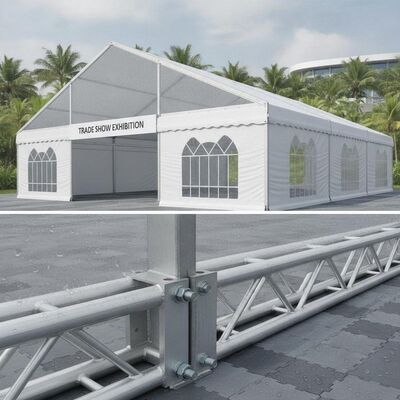 Heavy Duty Marquee Zelt Indonesien Große Span Wasserdichte Winddichte Schutz Aluminiumrahmen für Messe Ausstellung