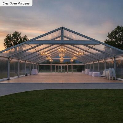 Clear Span Party Marquee Tent No Center Poles Aluminum Frame for Large Event Hall Setup